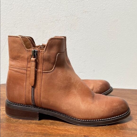 Franco Sarto Cognac Leather Booties - Picture 4 of 11